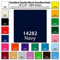 14"x14" Blank Solid Navy Blue Imported 100% Cotton Handkerchief